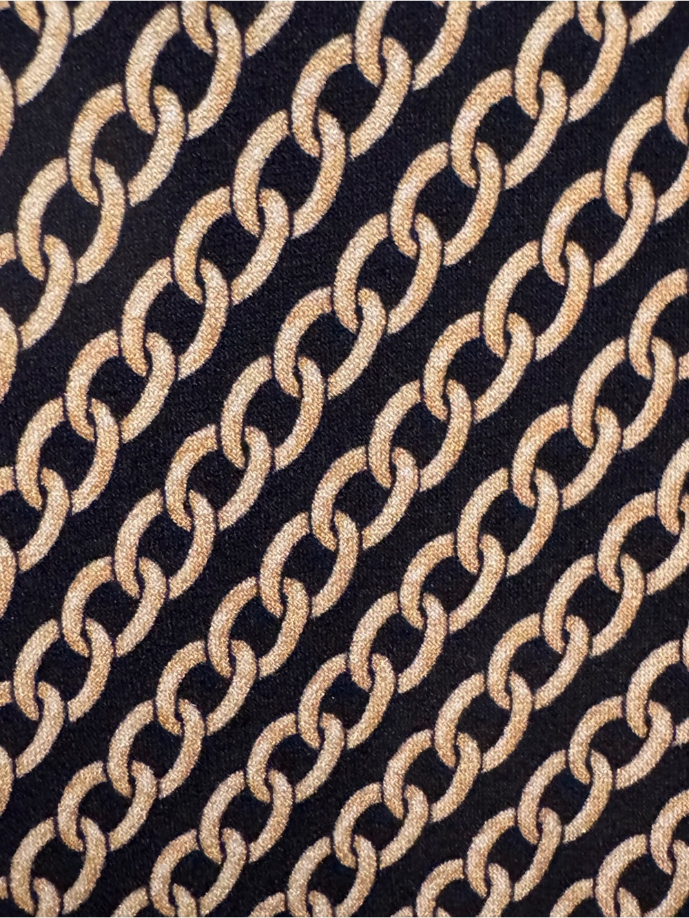 Michael Kors Black and Tan Chain-Print Zip Front Blouse - Picture 5 of 5
